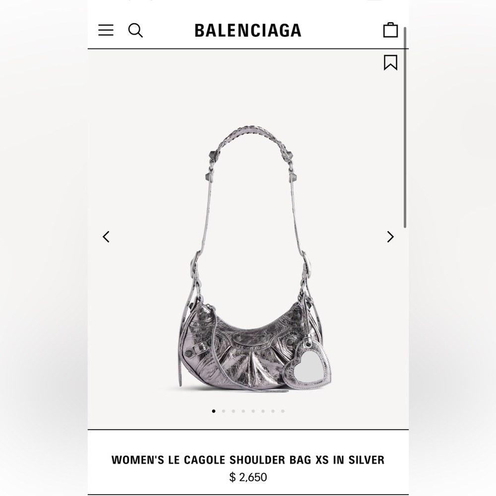 Balenciaga Le Cagole XS Shoulder Bag Silver